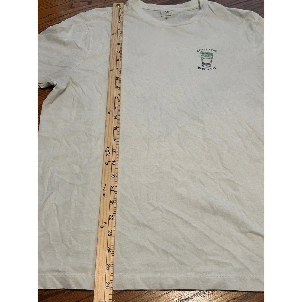 J.Crew Mens Give It Your‎ Best Shot Graphic T-Shirt Off-White Large Tequila Shot